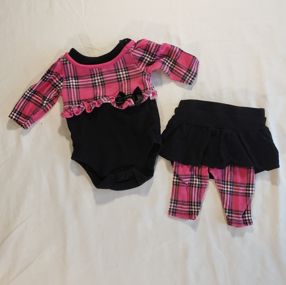 Plaid Matching Onesie & Pant Set